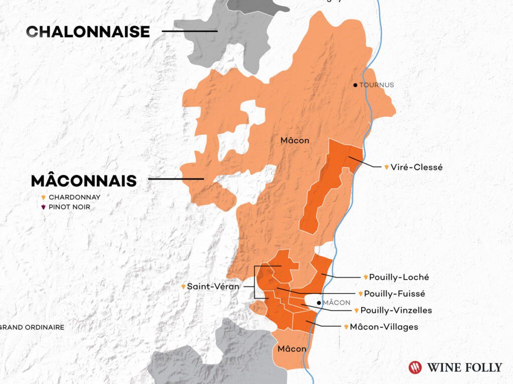 FRANCE-BOURGOGNE -MACON-WINE-MAP